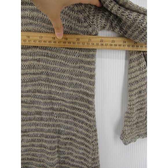 Eileen Fisher Sweater XL Linen Open Cardigan Sheer Metallic Tunic - Picture 6 of 11